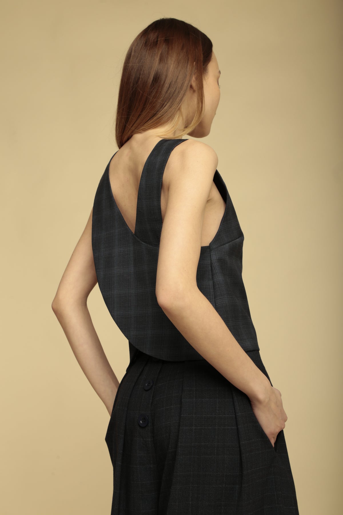 Luka Classic Dark Blue Tartan Top