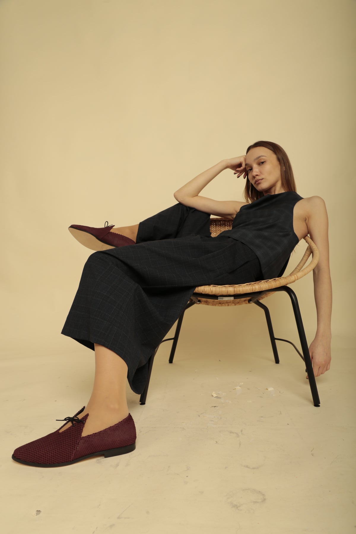 Luka Classic Dark Blue Tartan Top