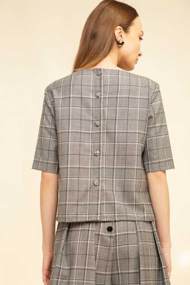 Top Matisse Wool Grey Plaid