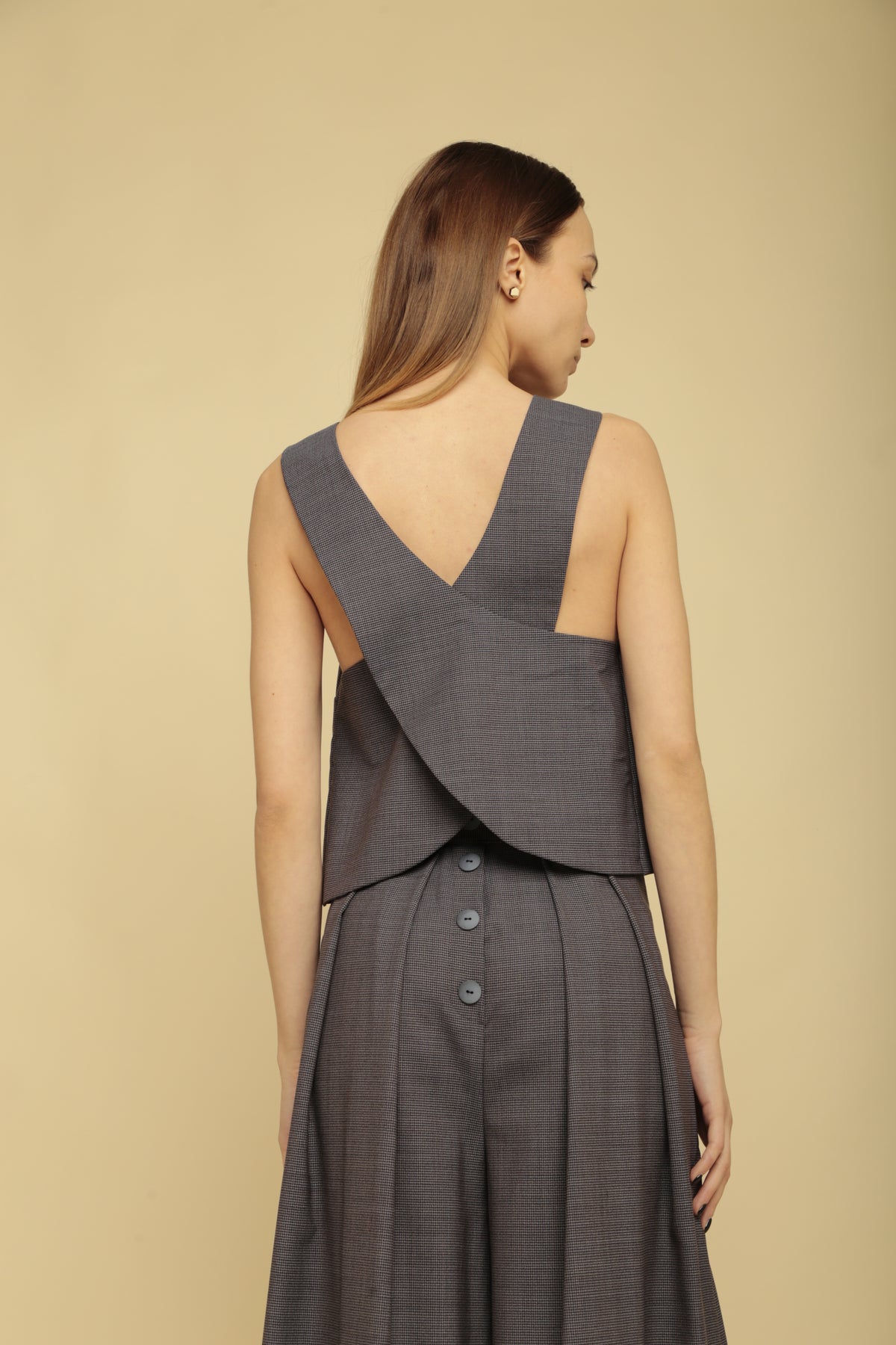 Luka Classic Pied de Poule Print Top