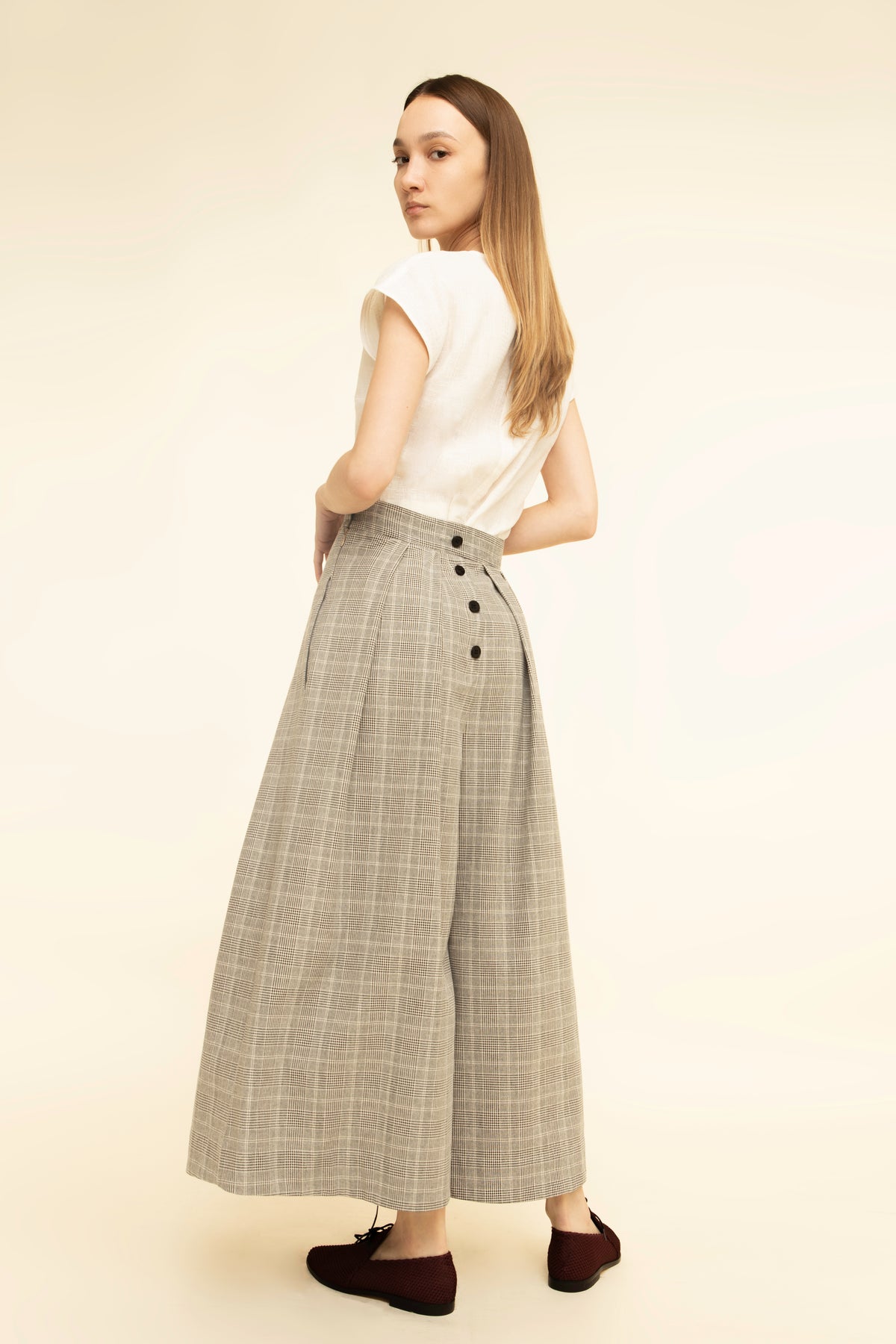 Pants Obi Cotton Plaid