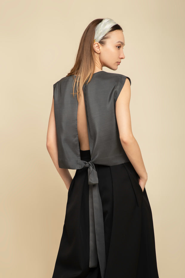 Top Athen Silk Dark Gray