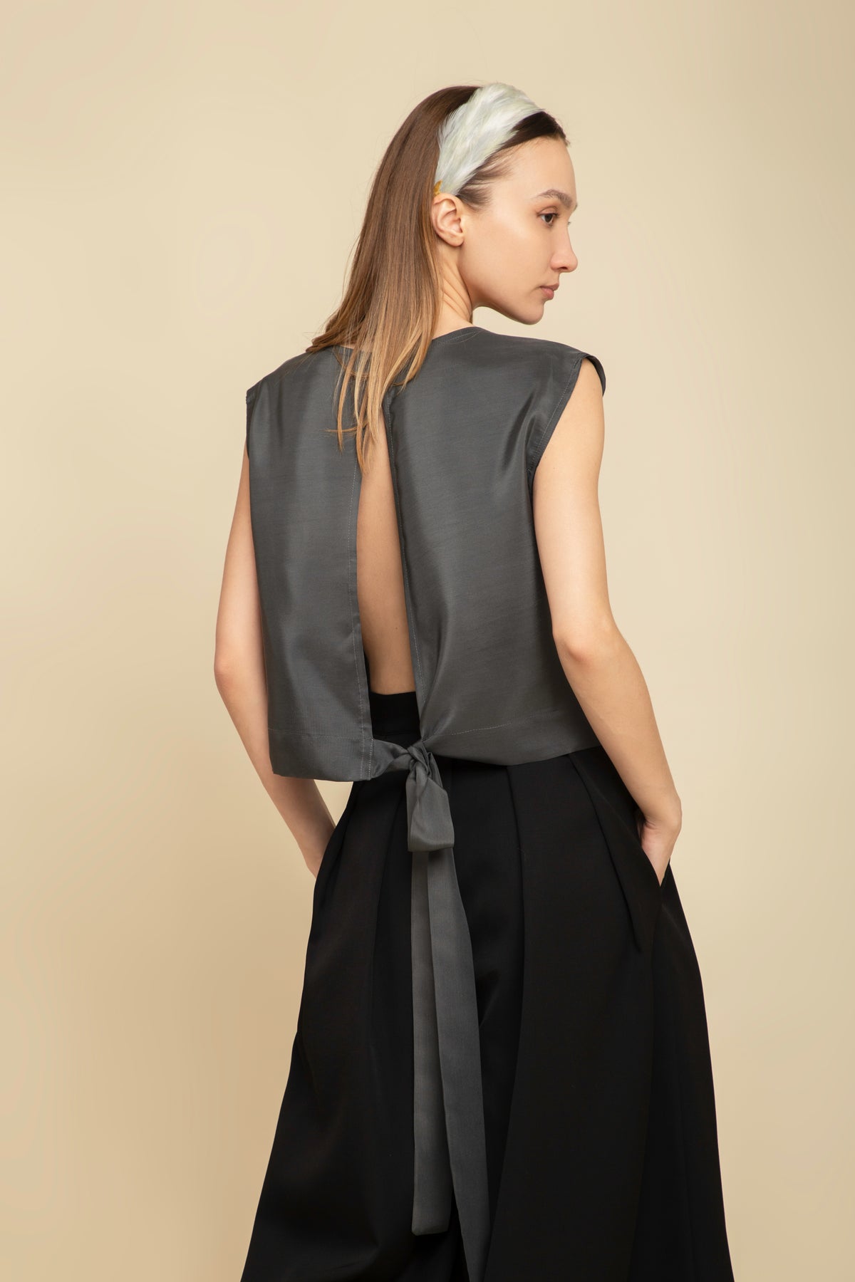 Top Athen Silk Dark Gray