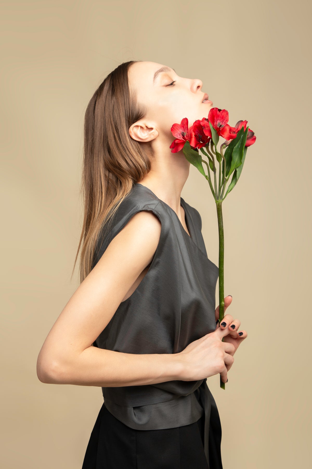 Top Athen Silk Dark Gray