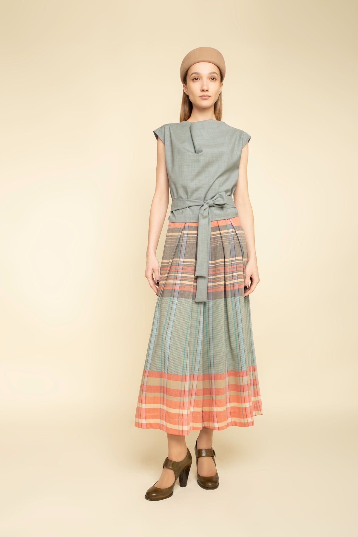 Pants Obi Colorful Plaid