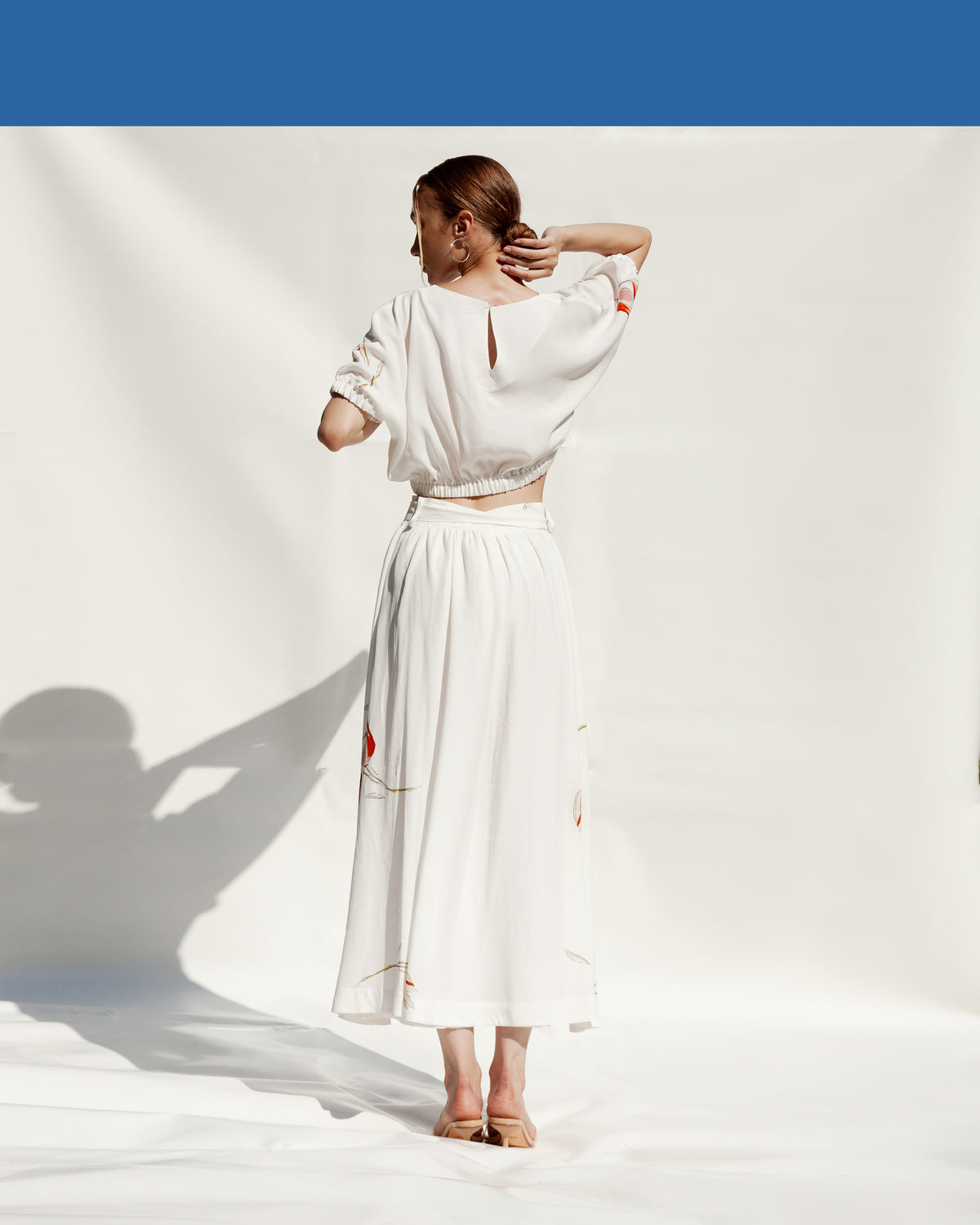 A-line white skirt