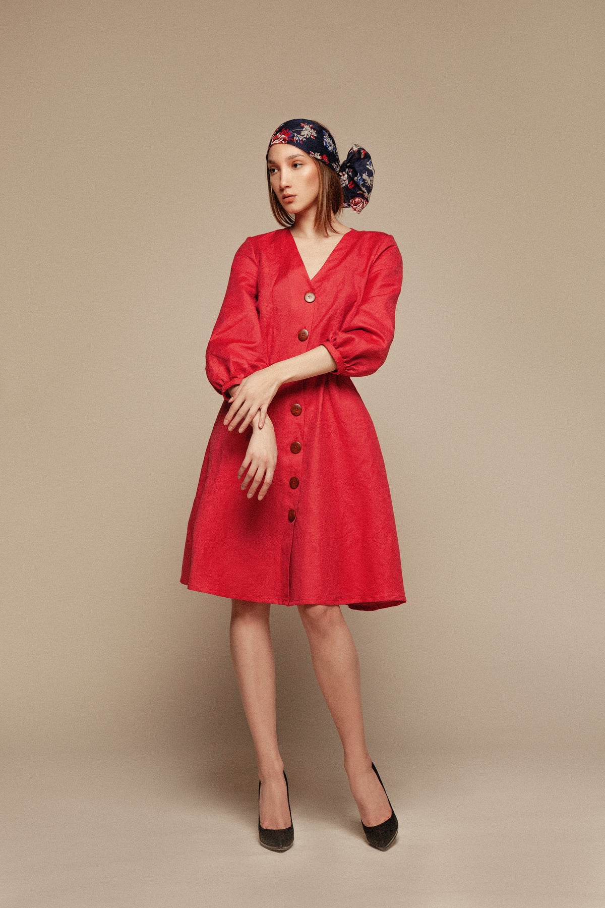 Red short dress
