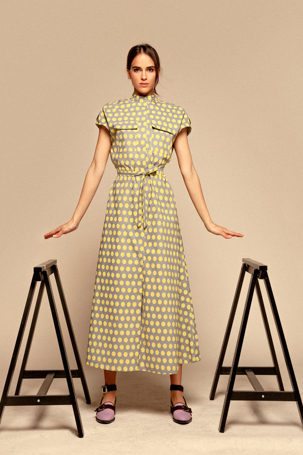 Yellow polka-dot dress
