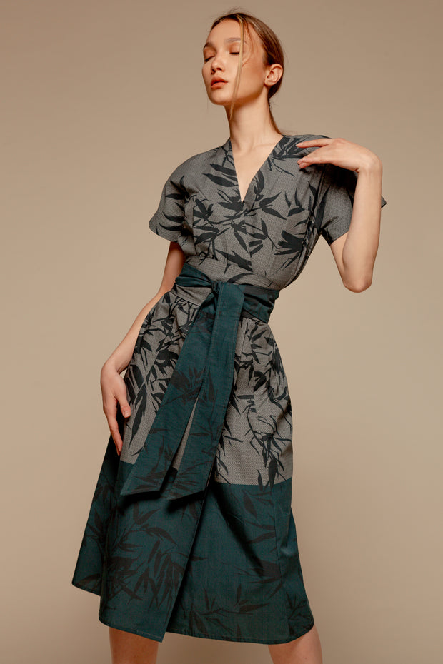 Wrap-over kimono dress